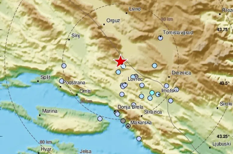 Potres u Dalmatinskoj zagori