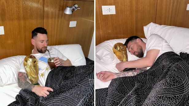 Messi spava s peharom Svjetskog prvenstva