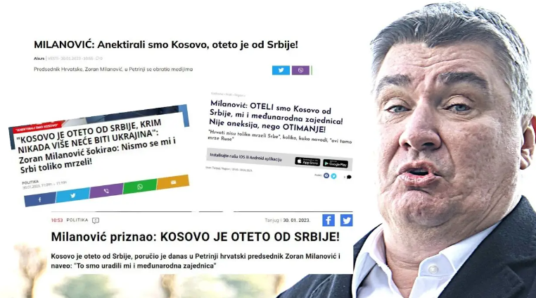 Milanović rekao da su Hrvatska i međunarodna zajednica otele Kosovo