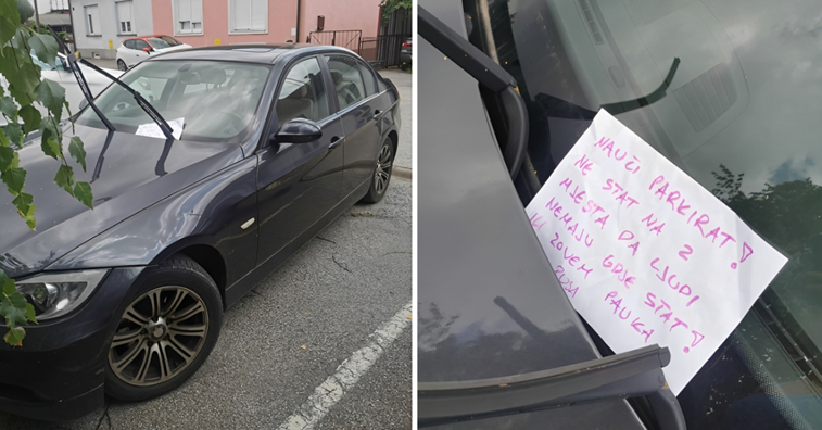 Parkirao BMW, Zagrepčanka mu ostavila poruku s pusom
