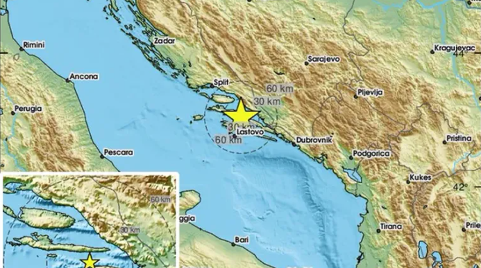 Potres na jugu Hrvatske