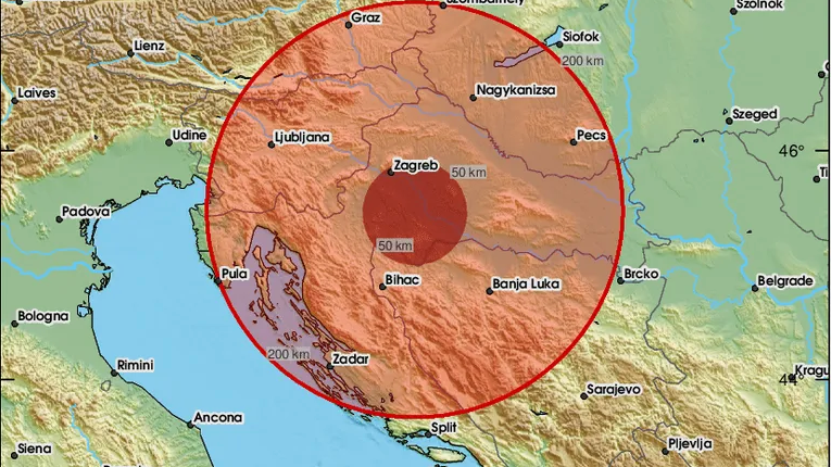 Potres magnitude 3.2 po Richteru kod Petrinje