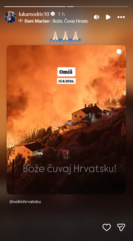 Luka Modrić oglasio se nakon požara kod Omiša: “Bože čuvaj Hrvatsku!” - Najnovije vijesti 2 1